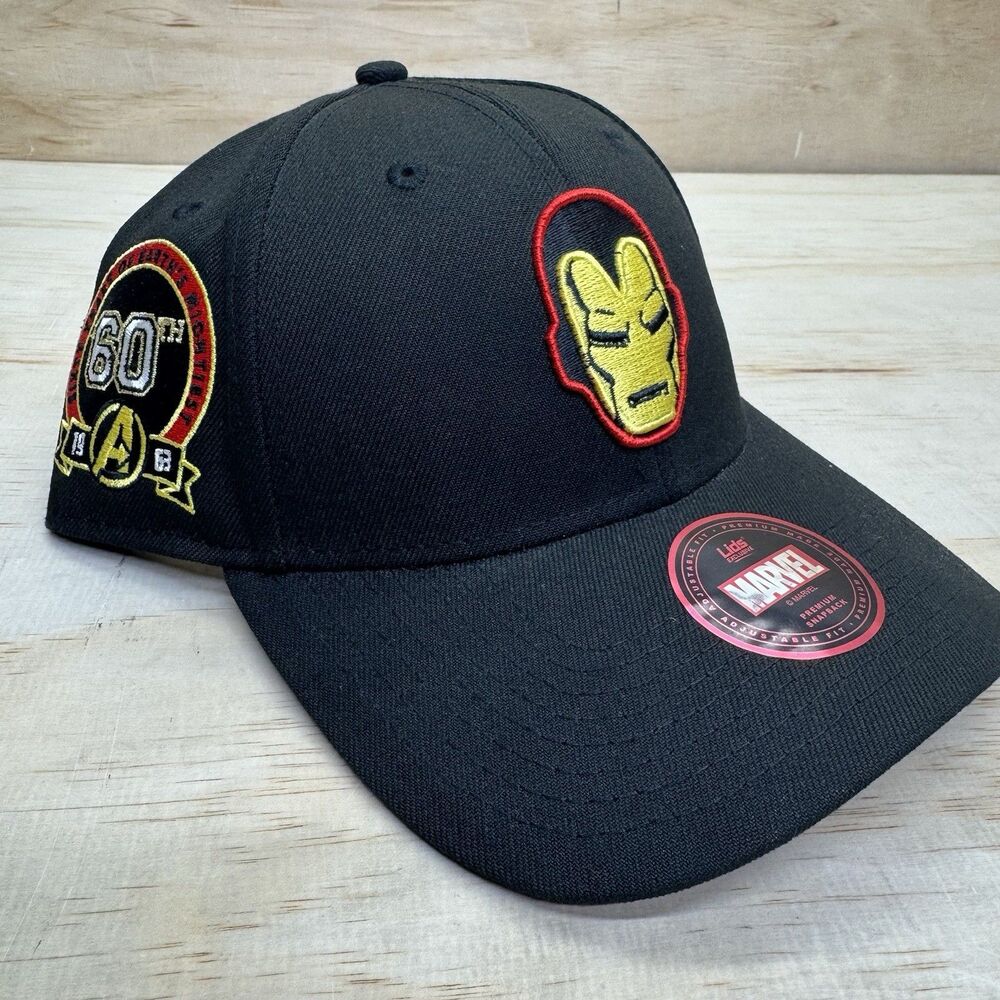 NEW Ironman Comic Lids Premium Adjustable Cap Hat Black OSFM